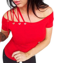 Women T-Shirt Off Shoulder Shirt Short Sleeve