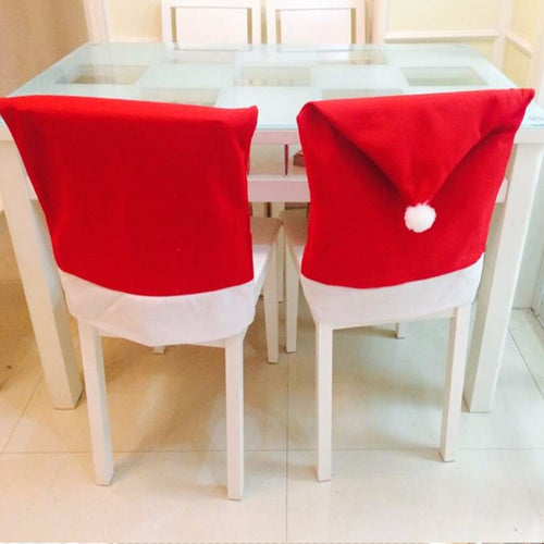 4PCS Christmas Chair Back Cover navidad santa claus Year Party Decor