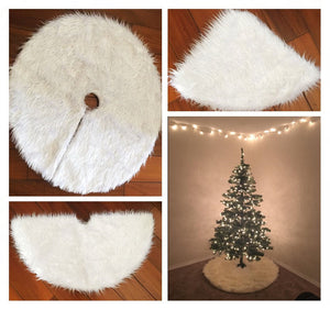 Christmas Tree Skirt White Fur Carpet